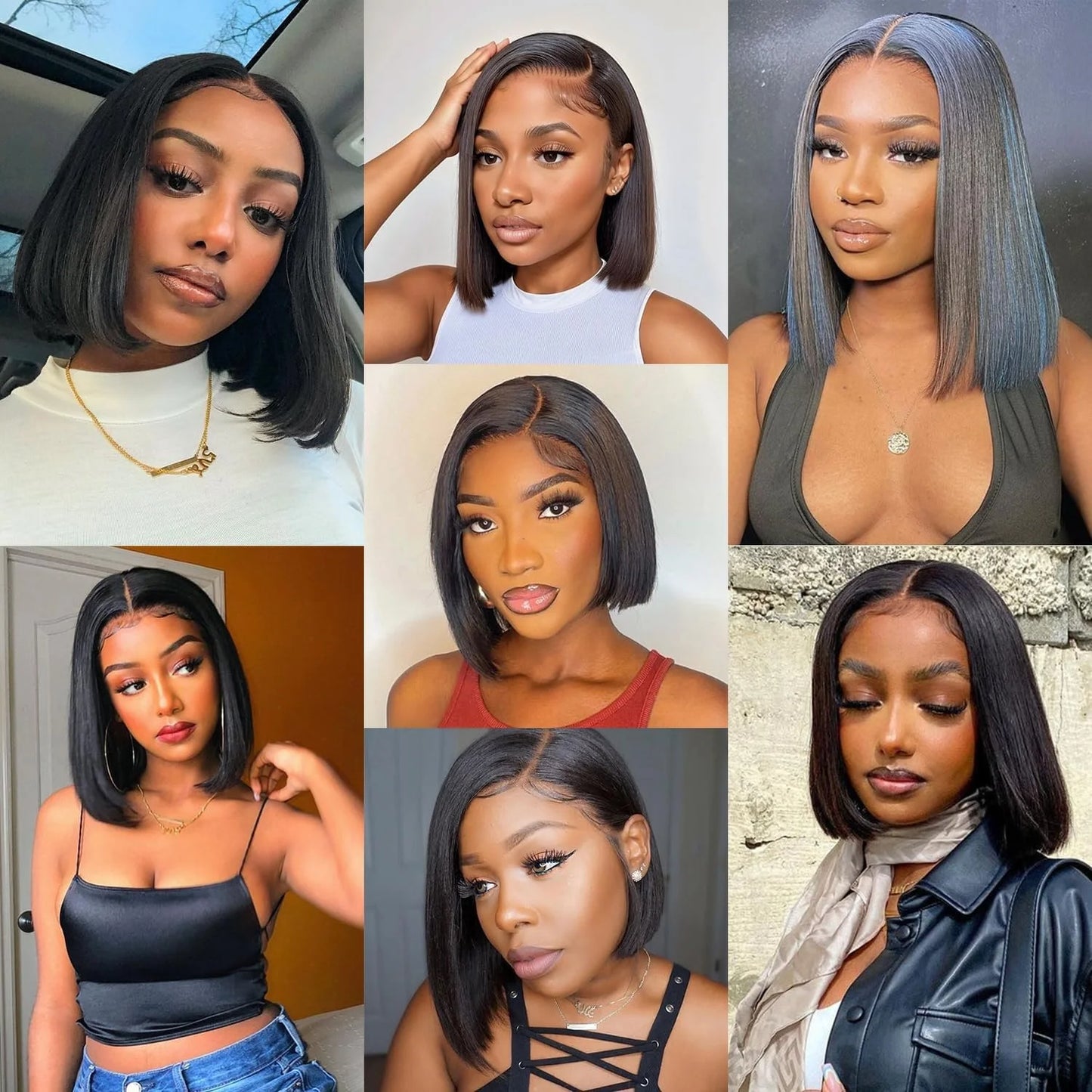 Human Hair Lace Front Wigs 13x4 Bob Brazilian Remy Hair Pre-plucked Lace Front Wigs 16 inch