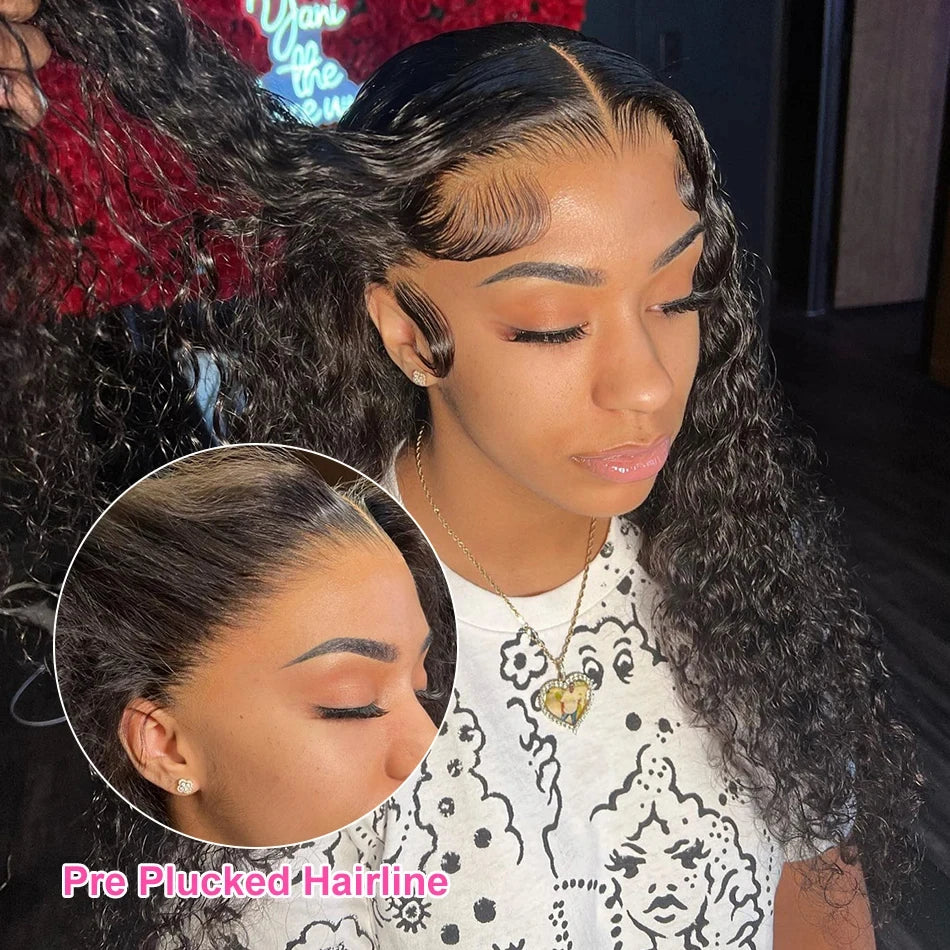 Lace Front Human Hair Wig 5x5 Glueless Closure Preplucked Curly Wigs