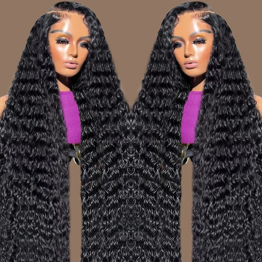 Deep Wave HD Lace Frontal Wig Curly Human Hair Wigs For Women