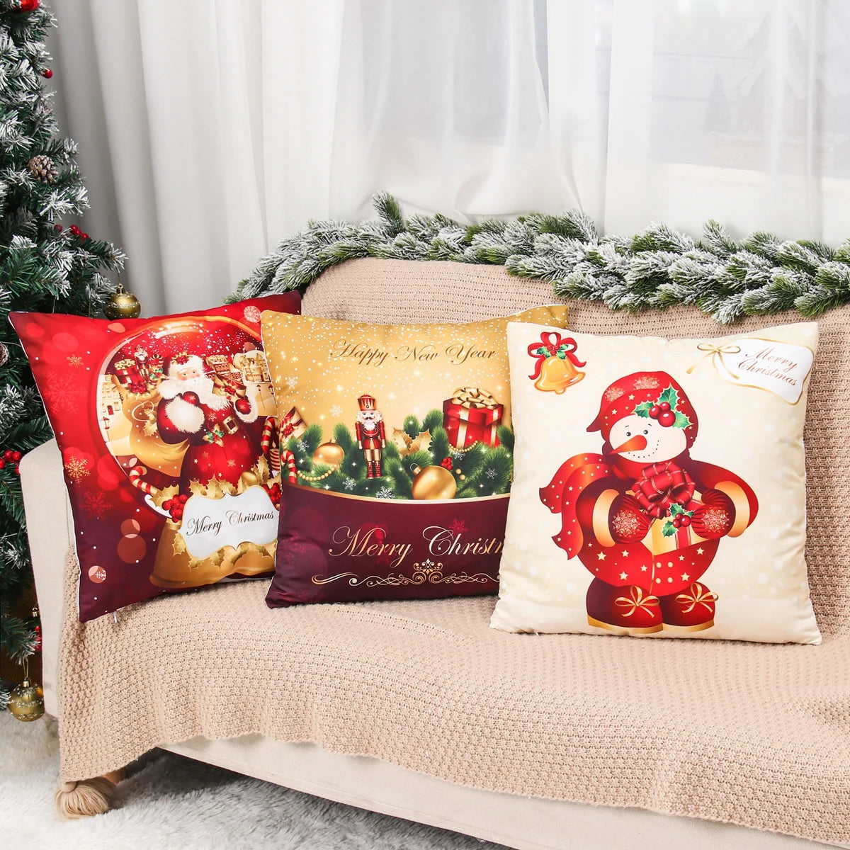 Christmas Cushion Cover Merry Christmas Decorations for Home