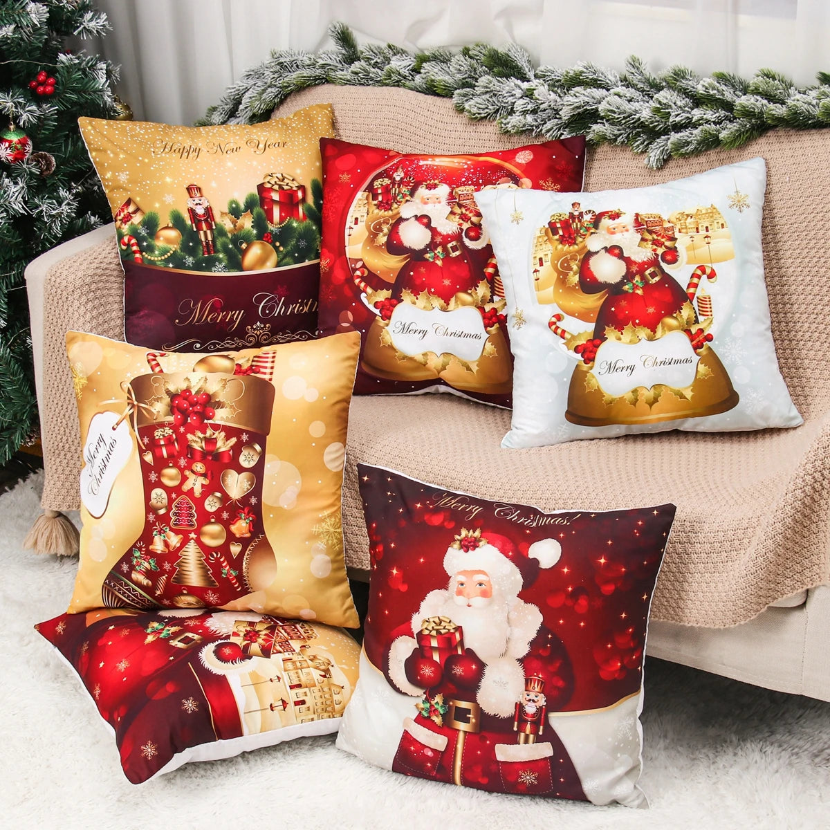 Christmas Cushion Cover Merry Christmas Decorations for Home