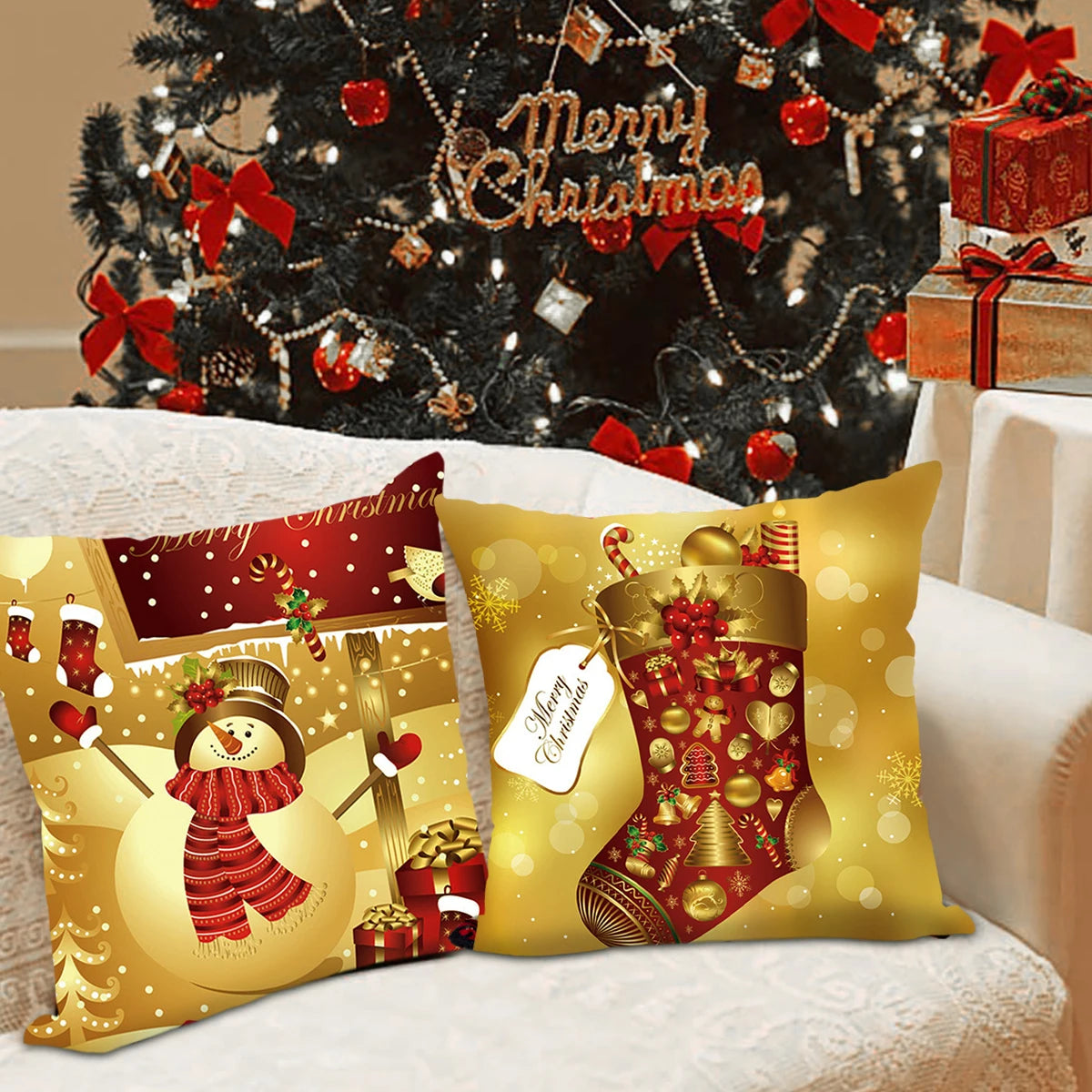 Christmas Cushion Cover Merry Christmas Decorations for Home