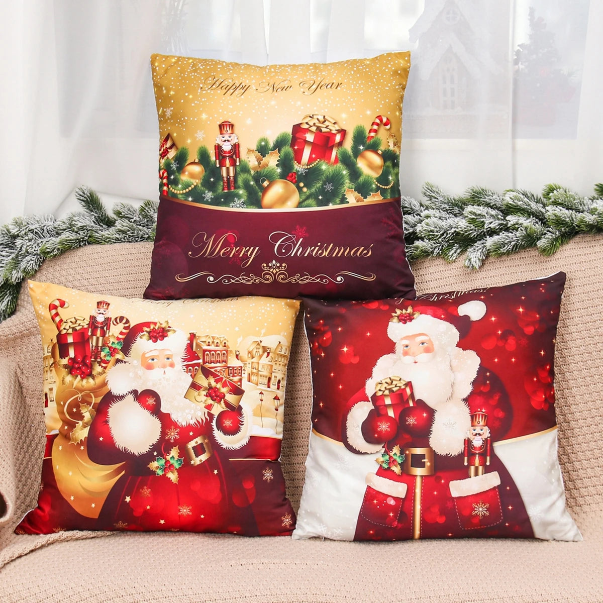 Christmas Cushion Cover Merry Christmas Decorations for Home