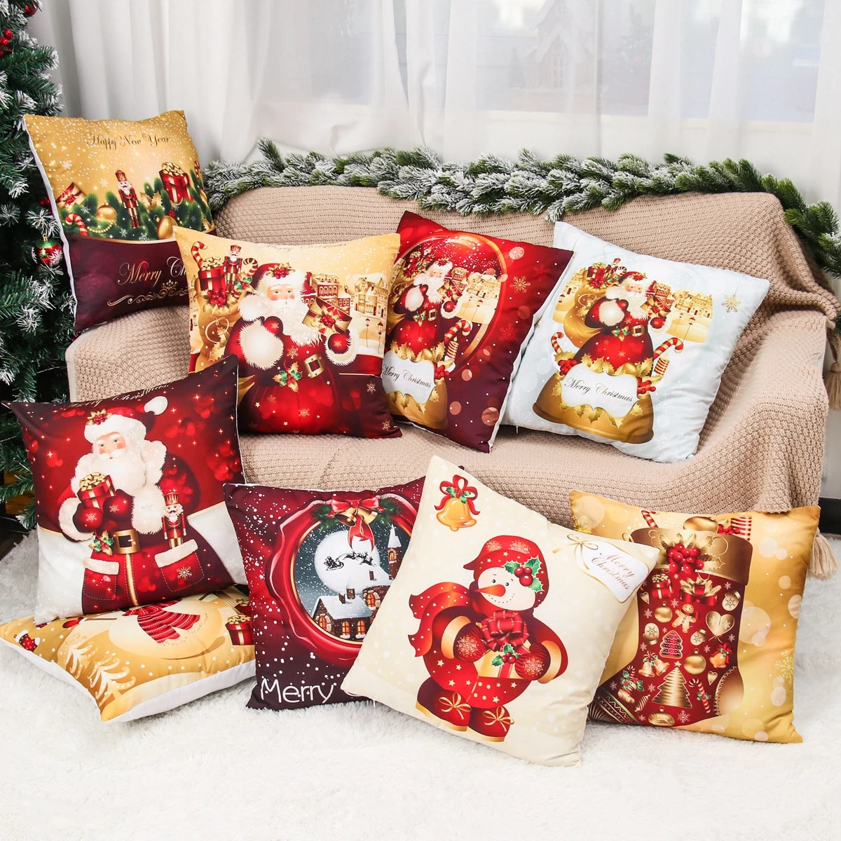 Christmas Cushion Cover Merry Christmas Decorations for Home