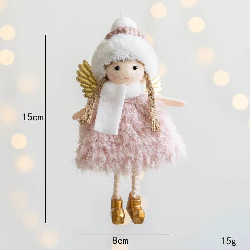 Lovely Girl Angel Santa Snowman Elk Dolls Pendant Xmas Tree Ornaments