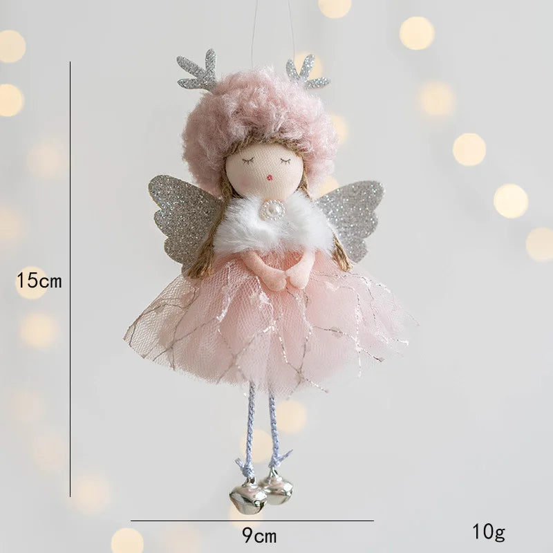 Lovely Girl Angel Santa Snowman Elk Dolls Pendant Xmas Tree Ornaments