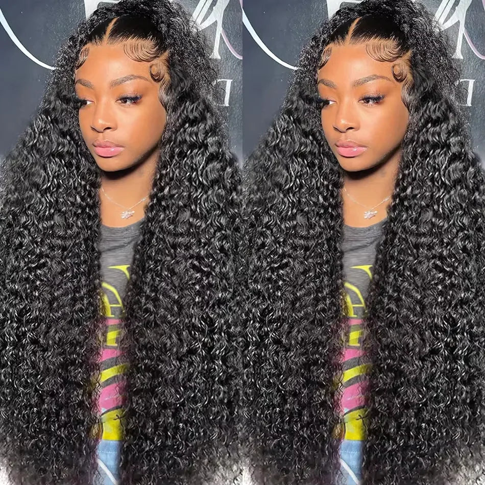 Loose Deep Wave 13X4 Lace Frontal Wig Brazilian Human Hair Transparent Water Curly Wigs