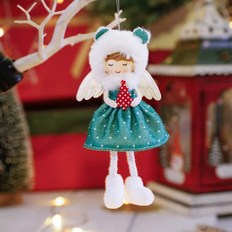 Lovely Girl Angel Santa Snowman Elk Dolls Pendant Xmas Tree Ornaments