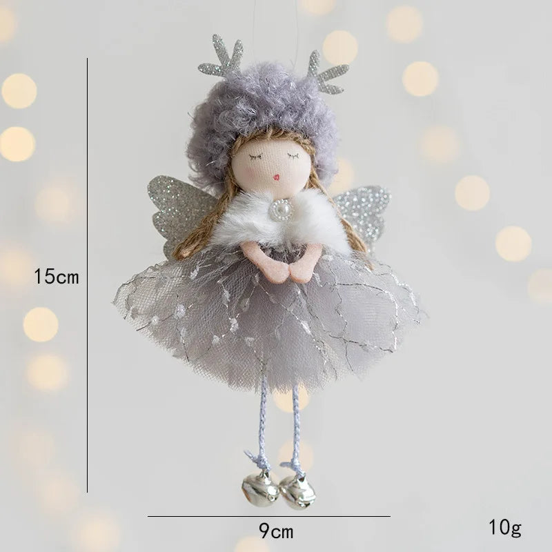 Lovely Girl Angel Santa Snowman Elk Dolls Pendant Xmas Tree Ornaments