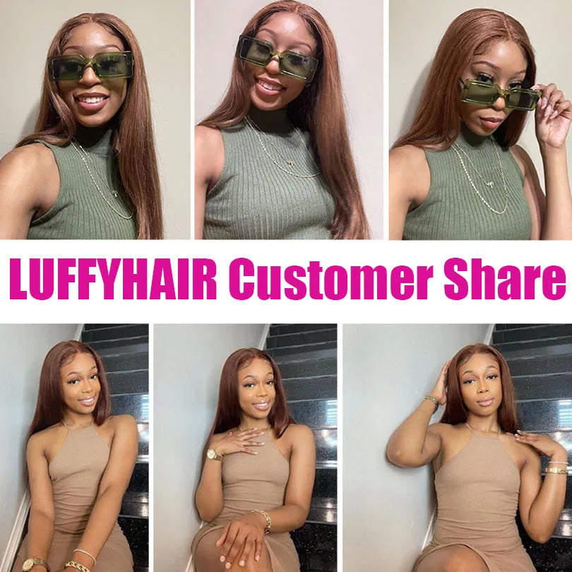 Straight Transparent Lace Human Hair Wigs