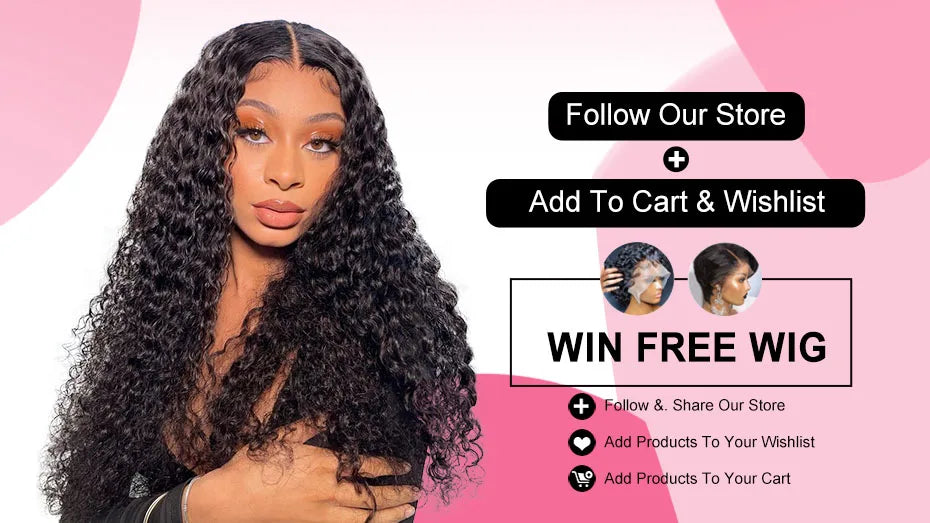 Transparent Deep Water Wave Curly Human Hair Lace Frontal Wig