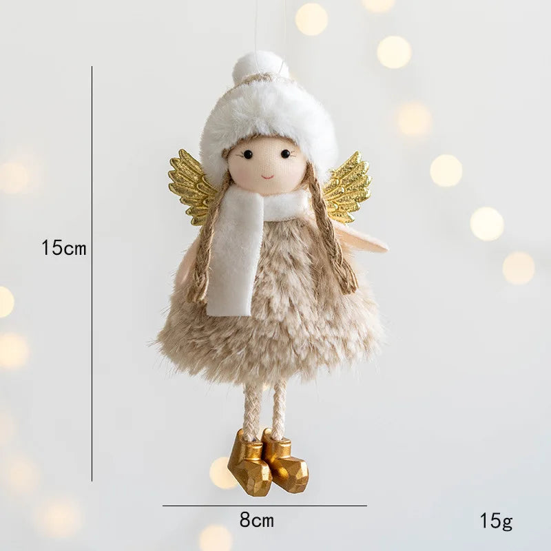 Lovely Girl Angel Santa Snowman Elk Dolls Pendant Xmas Tree Ornaments