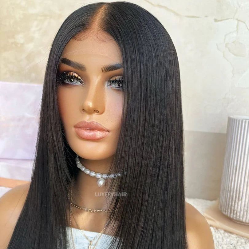 Straight Transparent Lace Human Hair Wigs