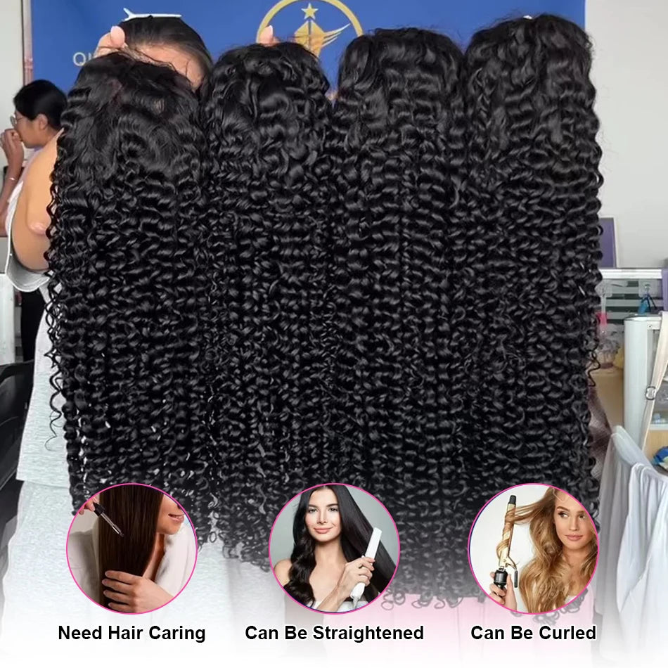 Loose Deep Wave Human Hair Wigs 30 inch Water Curly 360 Lace Front Human Hair Wigs For Women