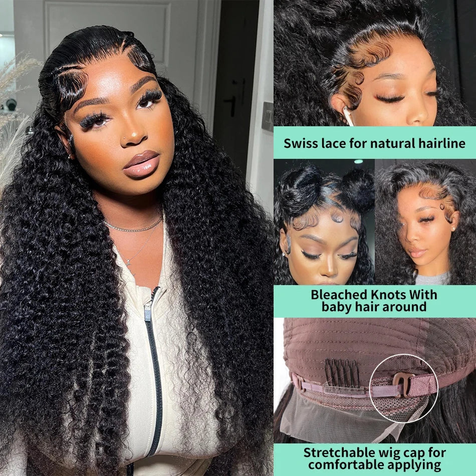 Lace Front Human Hair Wig 5x5 Glueless Closure Preplucked Curly Wigs