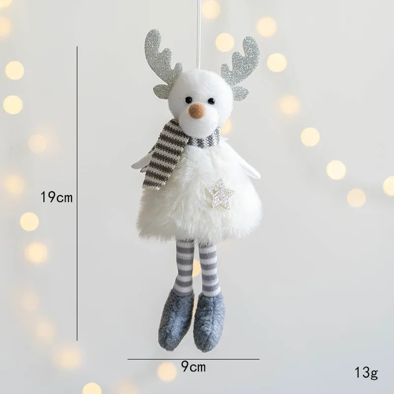 Lovely Girl Angel Santa Snowman Elk Dolls Pendant Xmas Tree Ornaments