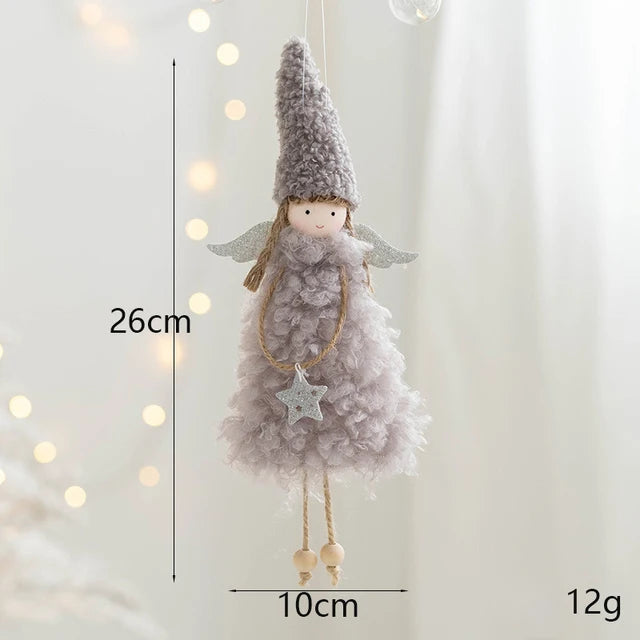 Lovely Girl Angel Santa Snowman Elk Dolls Pendant Xmas Tree Ornaments