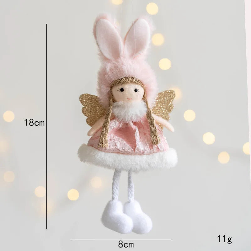 Lovely Girl Angel Santa Snowman Elk Dolls Pendant Xmas Tree Ornaments