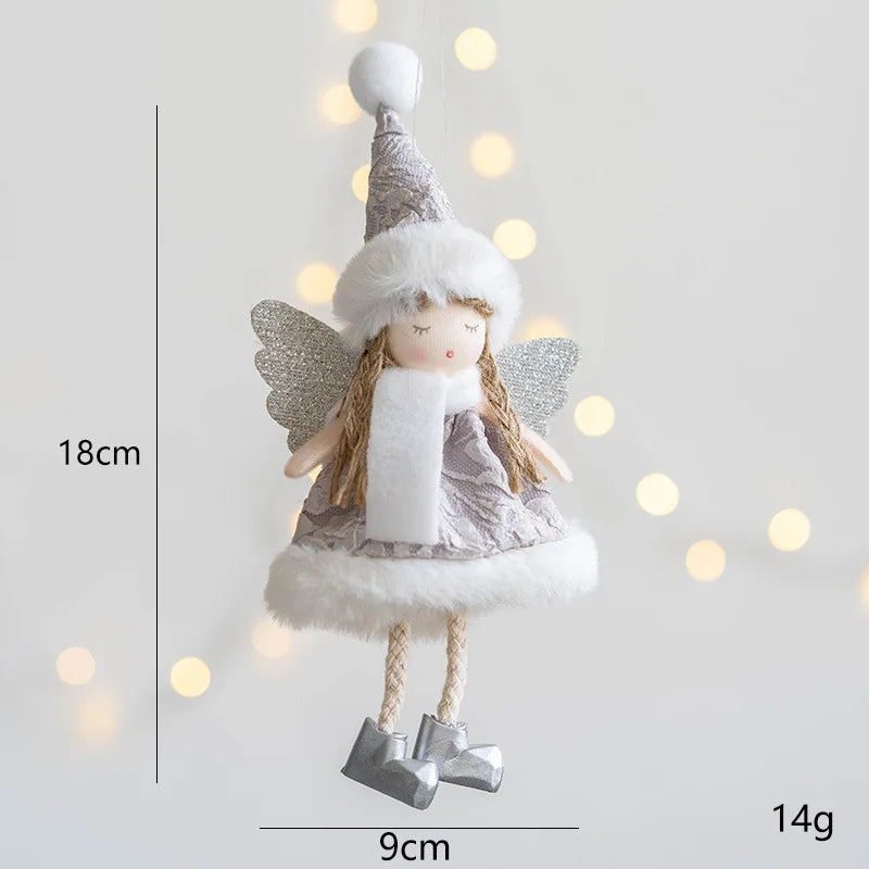 Lovely Girl Angel Santa Snowman Elk Dolls Pendant Xmas Tree Ornaments