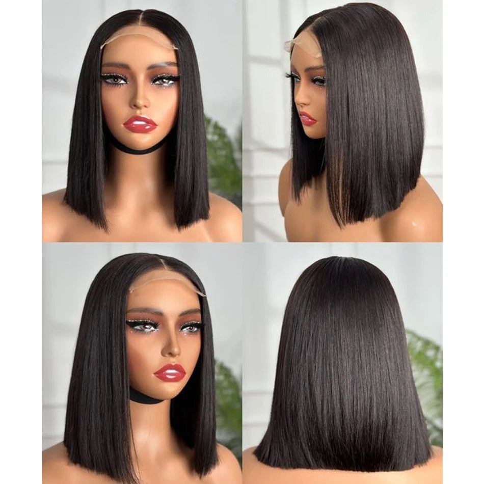 Pre Cut Lace Front Wigs Human Hair Upgraded No Glue Lace Front Wigs For Women