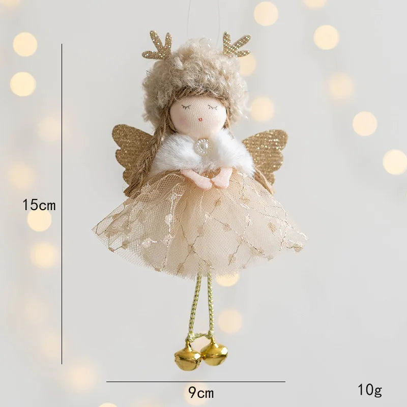 Lovely Girl Angel Santa Snowman Elk Dolls Pendant Xmas Tree Ornaments