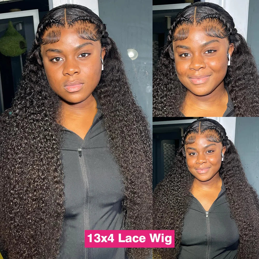 Kinky Curly Wigs 13x6 HD Lace Frontal Wig Glueless Human Hair