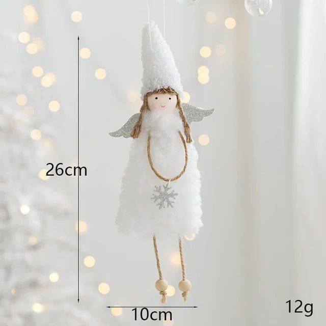 Lovely Girl Angel Santa Snowman Elk Dolls Pendant Xmas Tree Ornaments