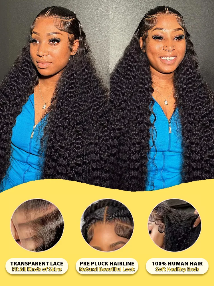 Curly Lace Front Human Hair Wig 13x6 Water Wave Lace Frontal Wigs For Women