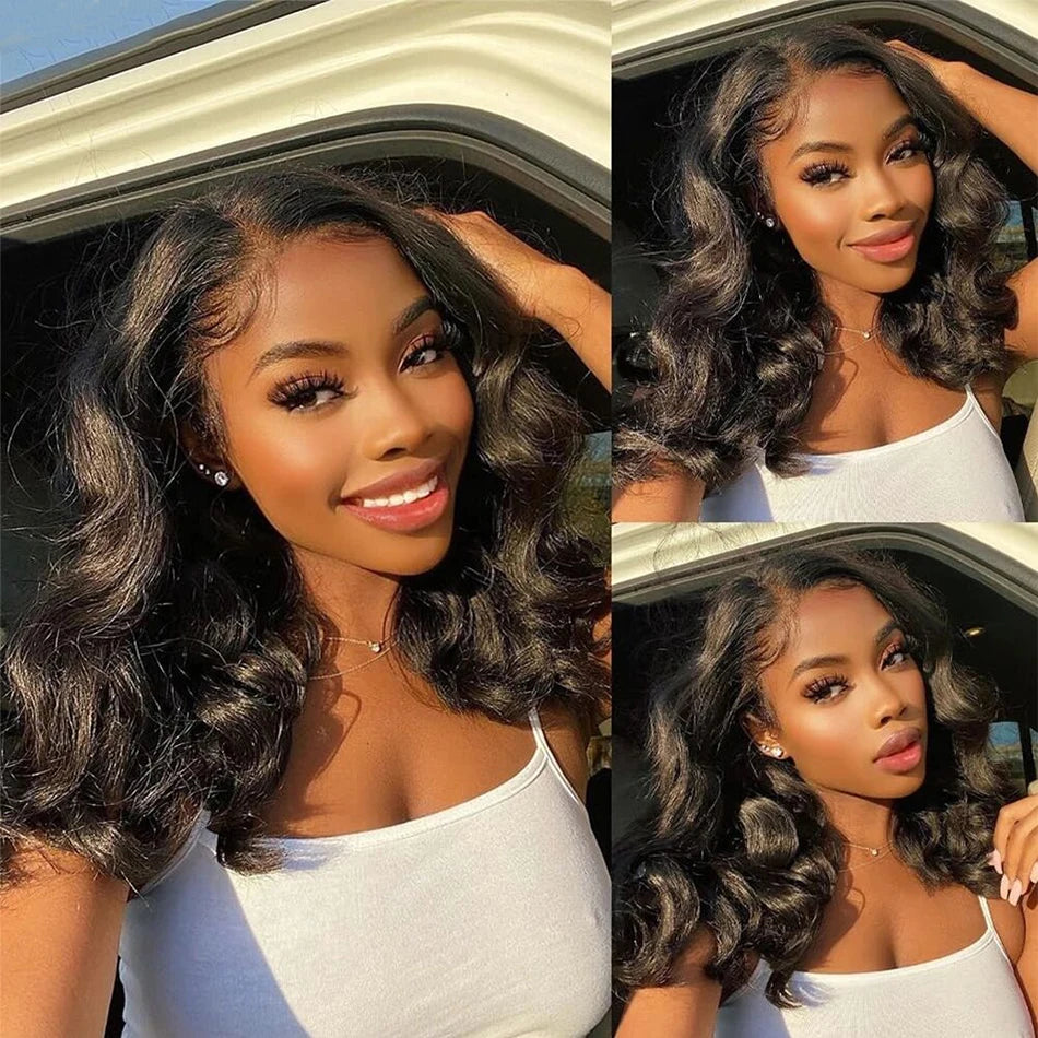 Body Wave Bob Wig Lace Front Human Hair Wigs HD Transparent Lace Frontal Wigs