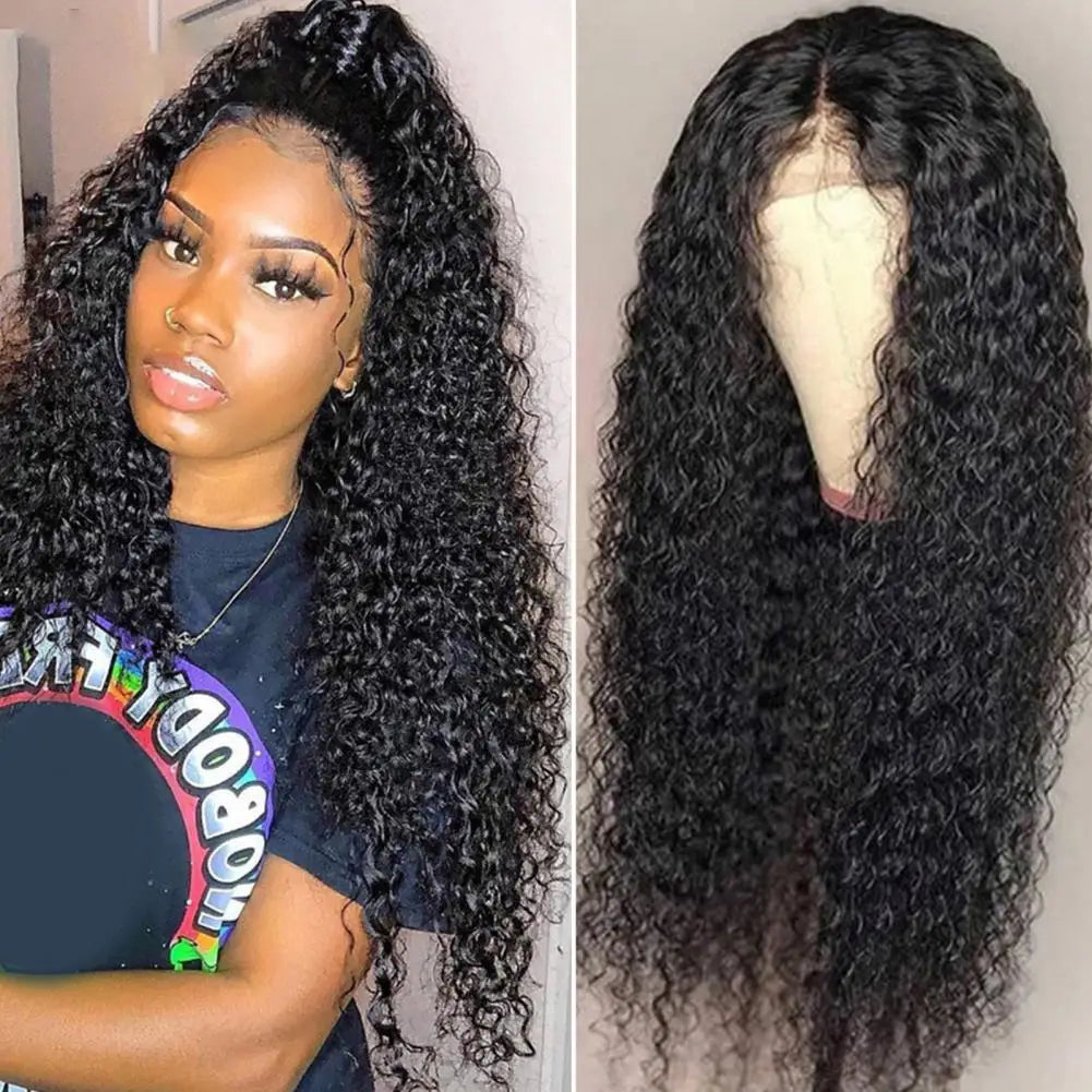 Women Long Curly Wig Soft Fluffy High Temperature Silk Hair Wig Natural African Curly Hair Extensions