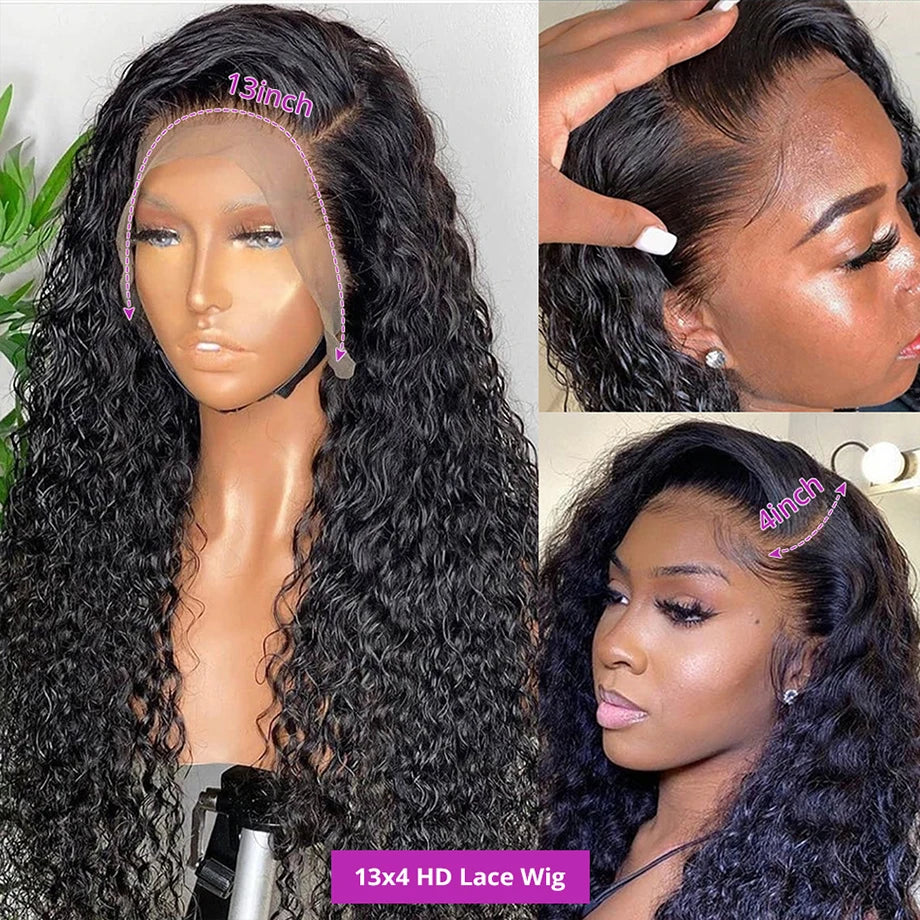 Water Wave Lace Front Wig 4x4 5x5 Lace Closure Wig 13x4 13x6 Hd Lace Frontal 360 Curly Human Hair Wigs