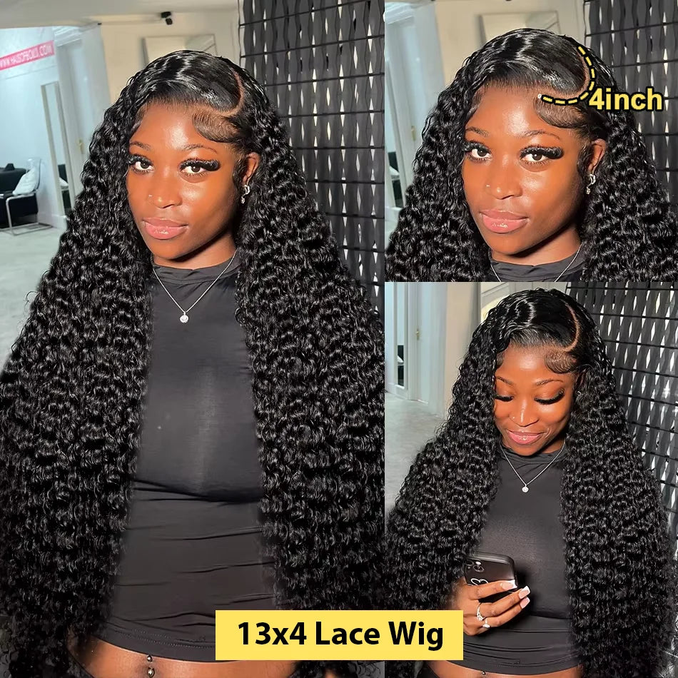 Curly Lace Front Human Hair Wig 13x6 Water Wave Lace Frontal Wigs For Women