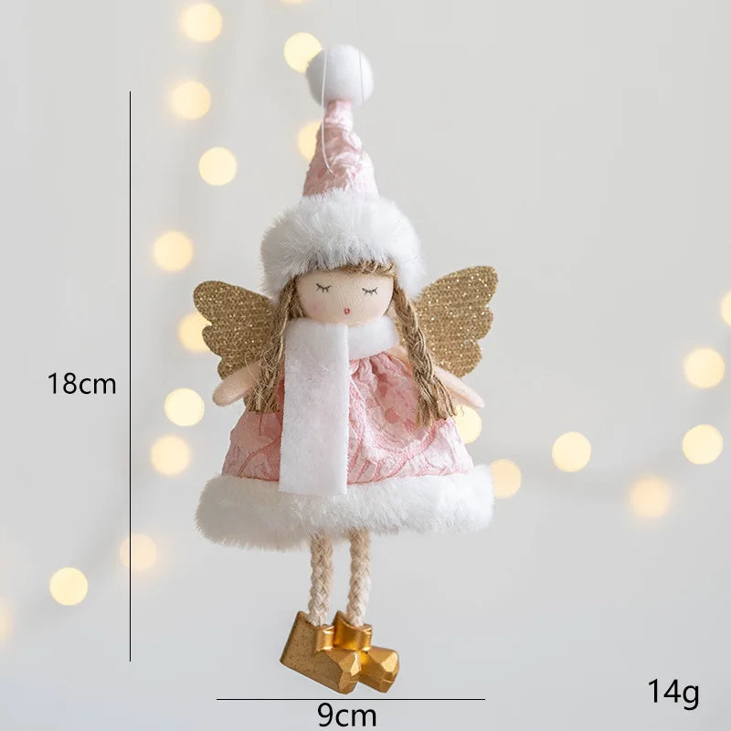 Lovely Girl Angel Santa Snowman Elk Dolls Pendant Xmas Tree Ornaments