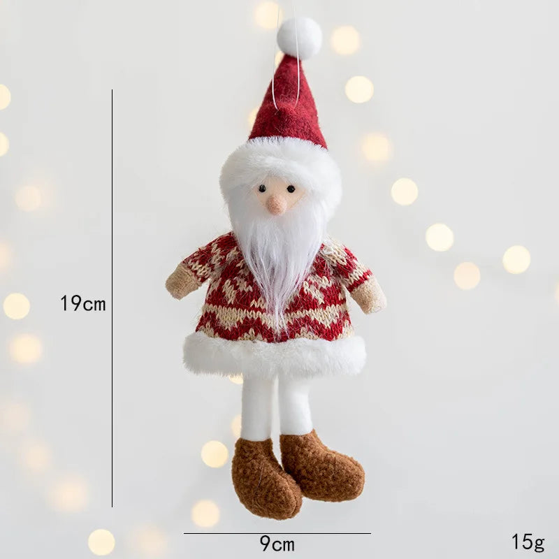 Lovely Girl Angel Santa Snowman Elk Dolls Pendant Xmas Tree Ornaments