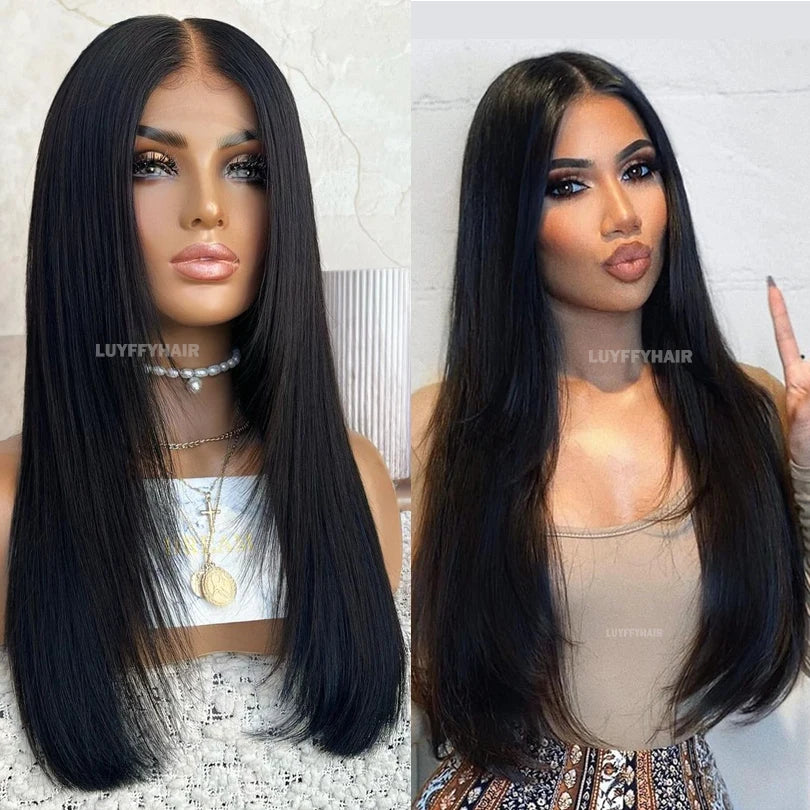 Straight Transparent Lace Human Hair Wigs