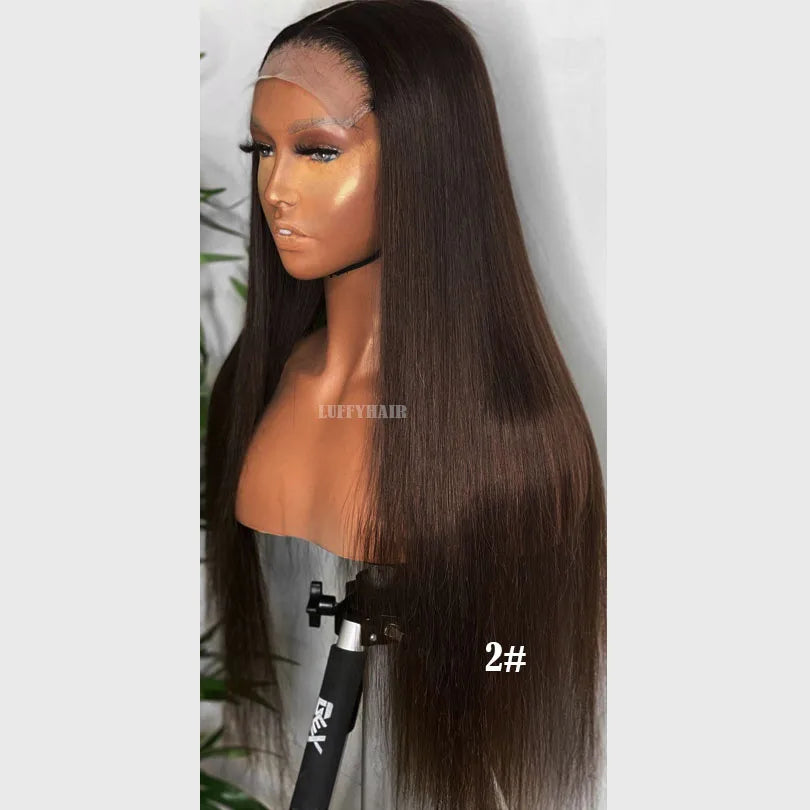 Straight Transparent Lace Human Hair Wigs