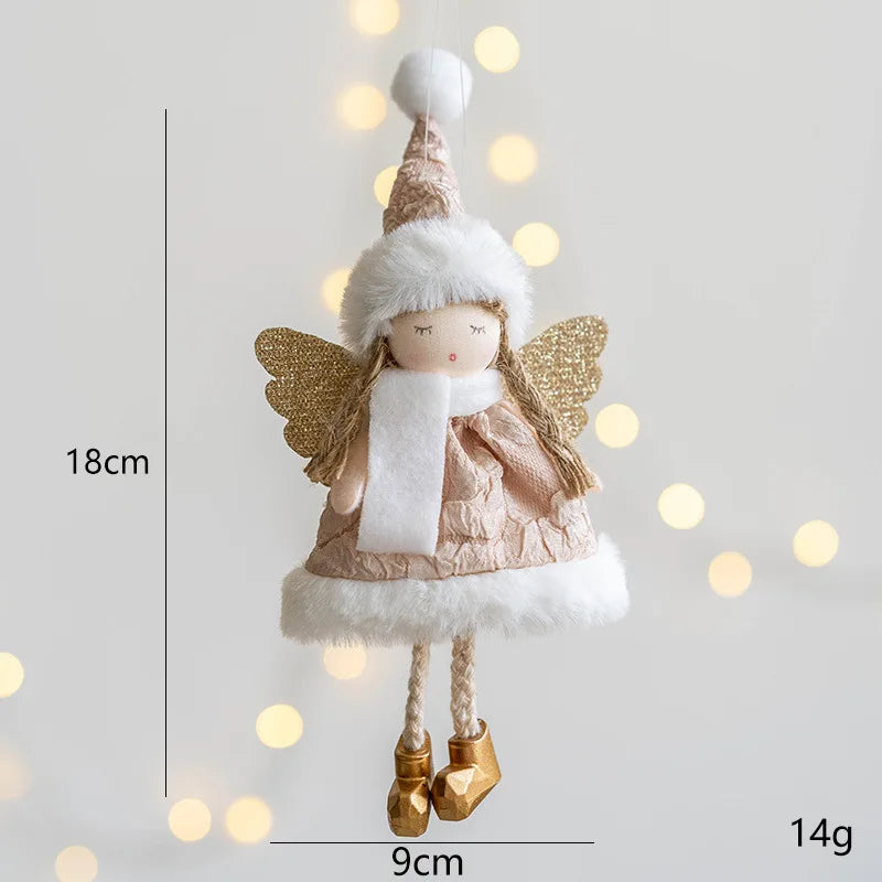 Lovely Girl Angel Santa Snowman Elk Dolls Pendant Xmas Tree Ornaments