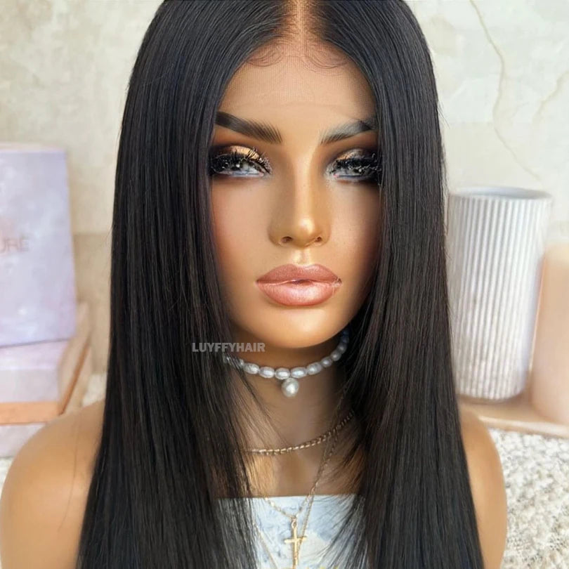 Straight Transparent Lace Human Hair Wigs