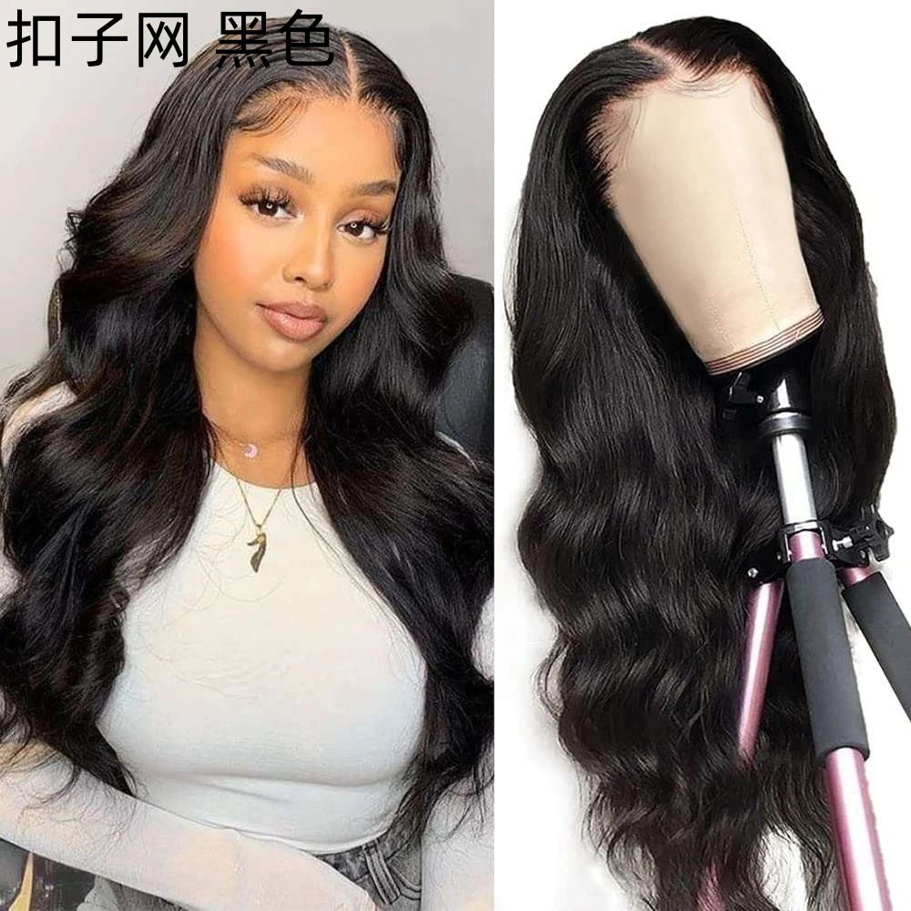 Women's long Ion Perm Wave Curly Hair Full head Wigs Synthetic black Hair Extension