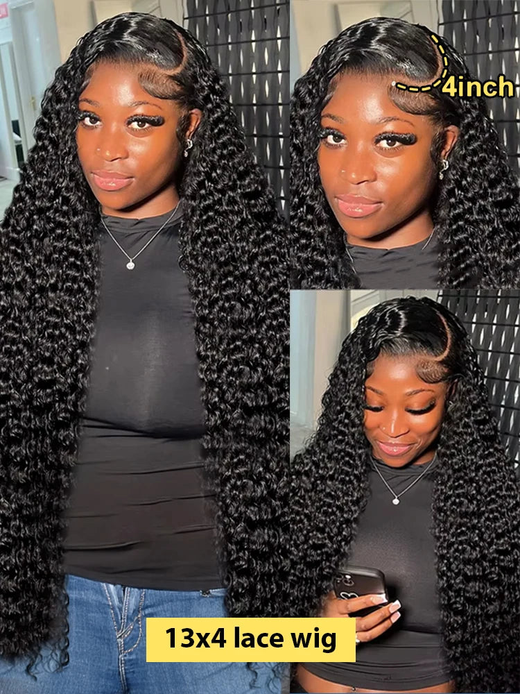 Curly Lace Front Human Hair Wig 13x6 Water Wave Lace Frontal Wigs For Women