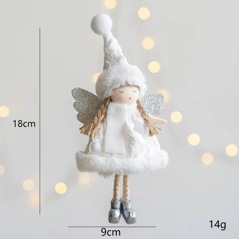 Lovely Girl Angel Santa Snowman Elk Dolls Pendant Xmas Tree Ornaments