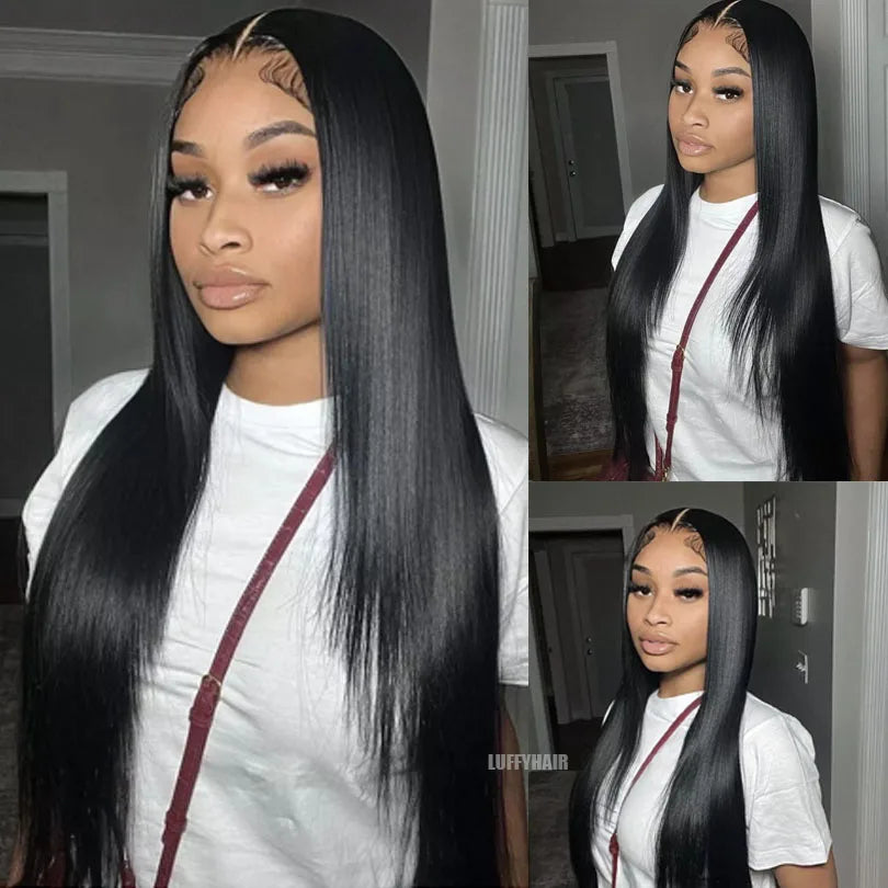 Straight Transparent Lace Human Hair Wigs