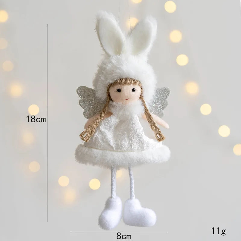 Lovely Girl Angel Santa Snowman Elk Dolls Pendant Xmas Tree Ornaments