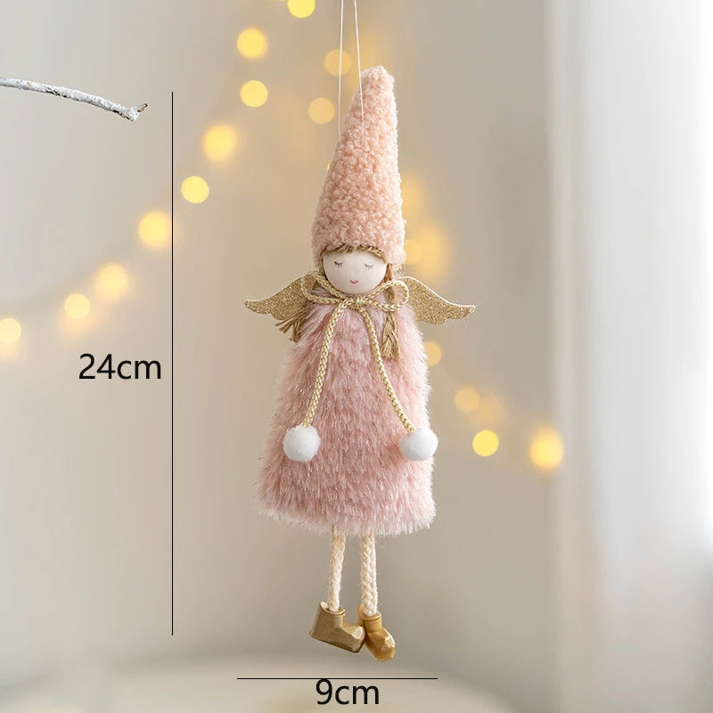 Lovely Girl Angel Santa Snowman Elk Dolls Pendant Xmas Tree Ornaments