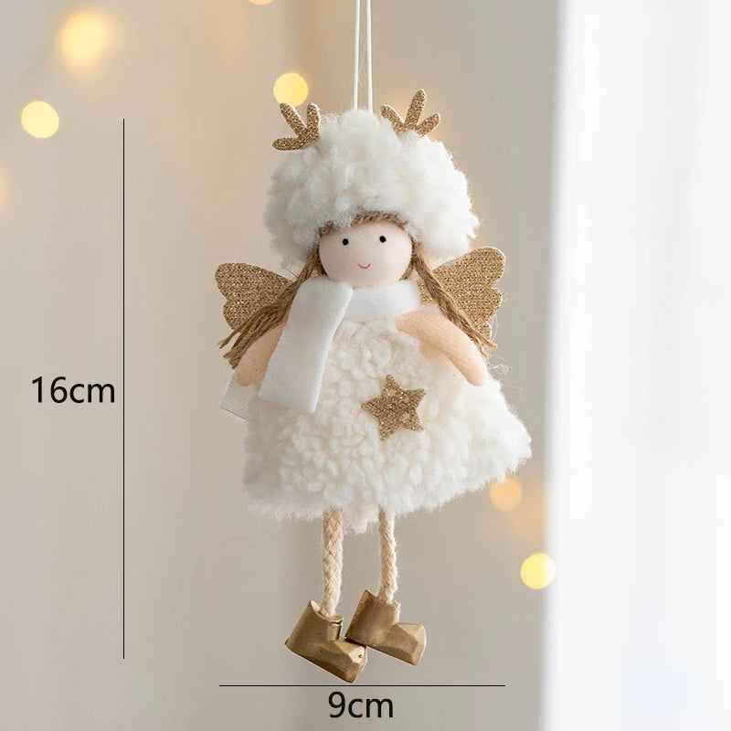 Lovely Girl Angel Santa Snowman Elk Dolls Pendant Xmas Tree Ornaments