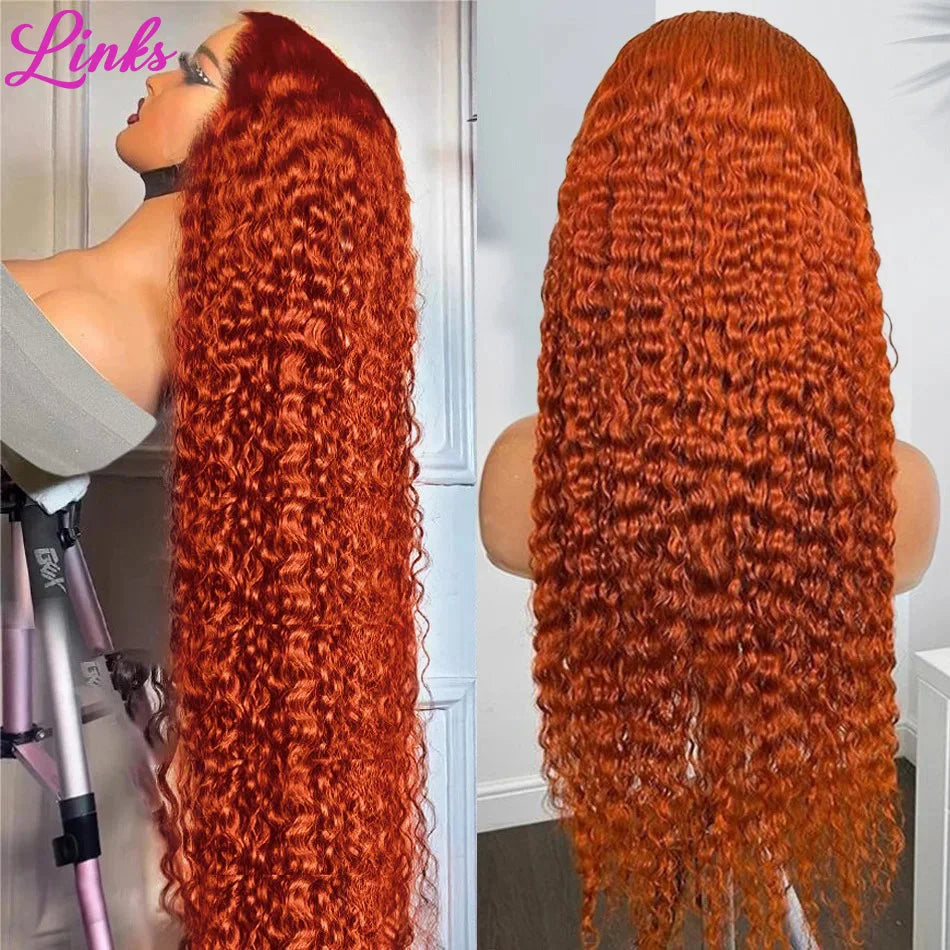 Lace Front Human Hair Wigs Colored 30 40 Inch Deep Wave 13x4 Frontal Wig For Women