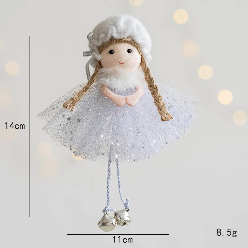 Lovely Girl Angel Santa Snowman Elk Dolls Pendant Xmas Tree Ornaments