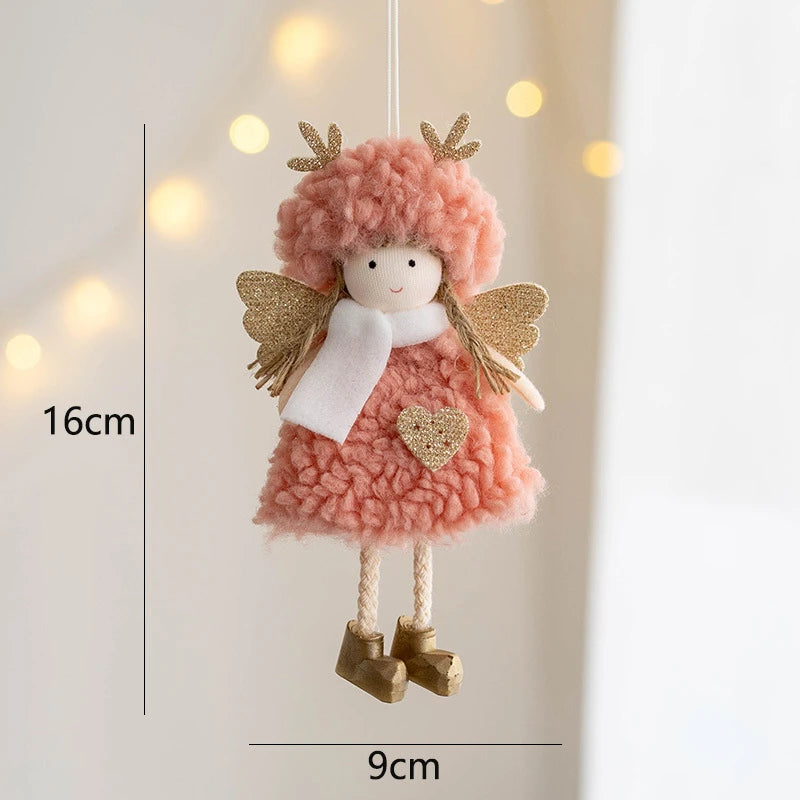 Lovely Girl Angel Santa Snowman Elk Dolls Pendant Xmas Tree Ornaments