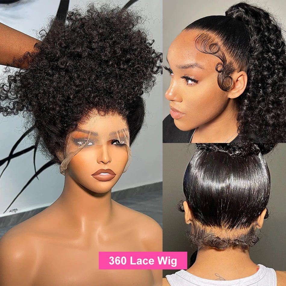 Loose Deep Wave Human Hair Wigs 30 inch Water Curly 360 Lace Front Human Hair Wigs For Women