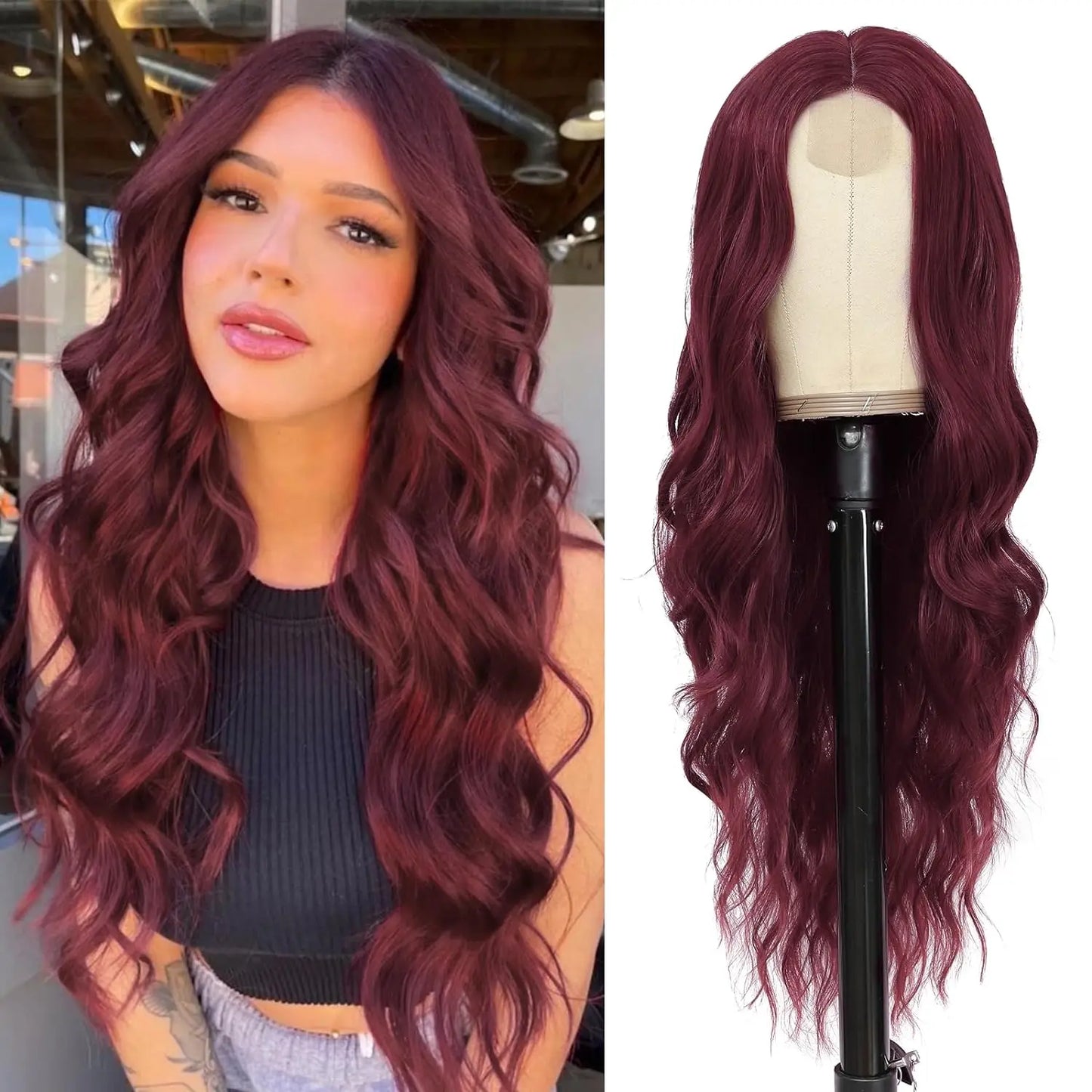 Synthetic Long Lace Ombre Blonde Wavy Wig